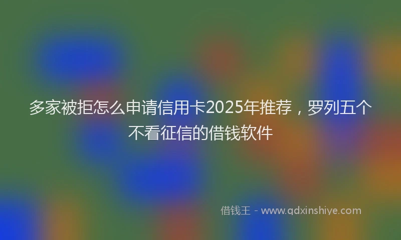 多家被拒怎么申请信用卡2025年推荐，罗列五个不看征信的借钱软件