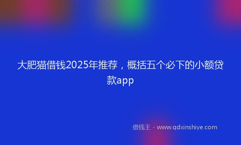 大肥猫借钱2025年推荐，概括五个必下的小额贷款app