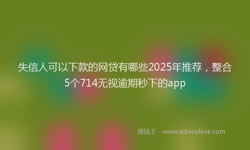 失信人可以下款的网贷有哪些2025年推荐，整合5个714无视逾期秒下的app