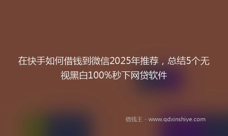 在快手如何借钱到微信2025年推荐，总结5个无视黑白100%秒下网贷软件
