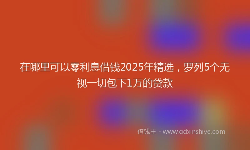 在哪里可以零利息借钱2025年精选，罗列5个无视一切包下1万的贷款