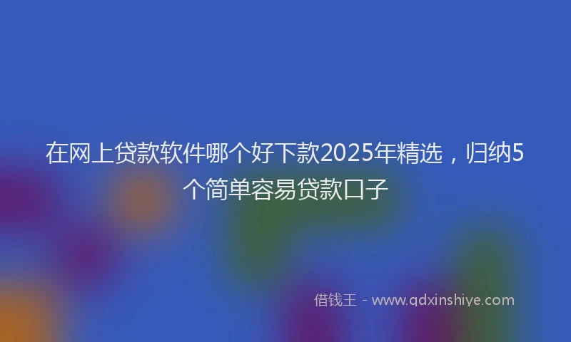 在网上贷款软件哪个好下款2025年精选，归纳5个简单容易贷款口子