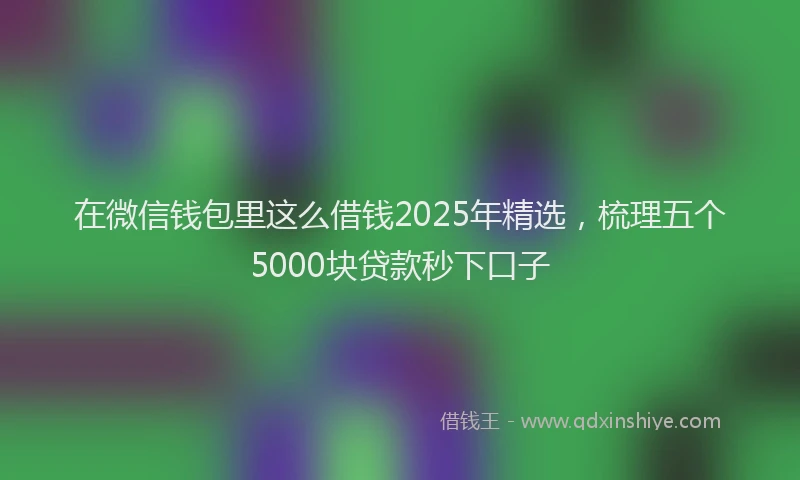 在微信钱包里这么借钱2025年精选，梳理五个5000块贷款秒下口子