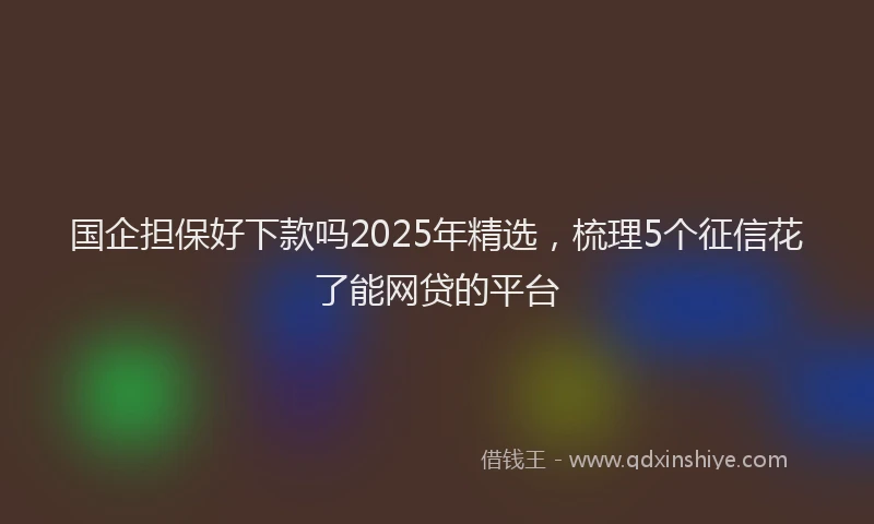 国企担保好下款吗2025年精选，梳理5个征信花了能网贷的平台