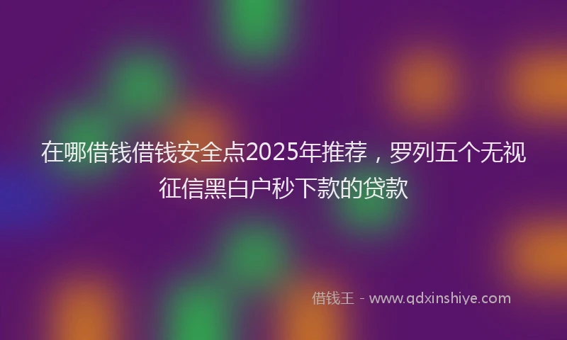在哪借钱借钱安全点2025年推荐，罗列五个无视征信黑白户秒下款的贷款