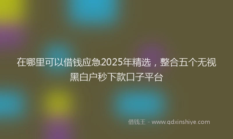 在哪里可以借钱应急2025年精选，整合五个无视黑白户秒下款口子平台