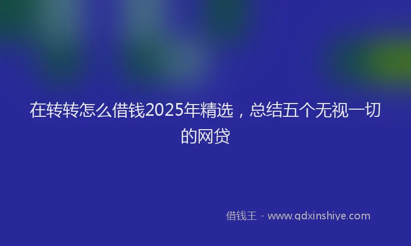 在转转怎么借钱2025年精选，总结五个无视一切的网贷
