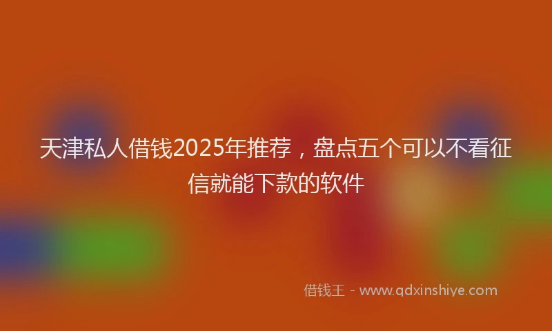 天津私人借钱2025年推荐，盘点五个可以不看征信就能下款的软件