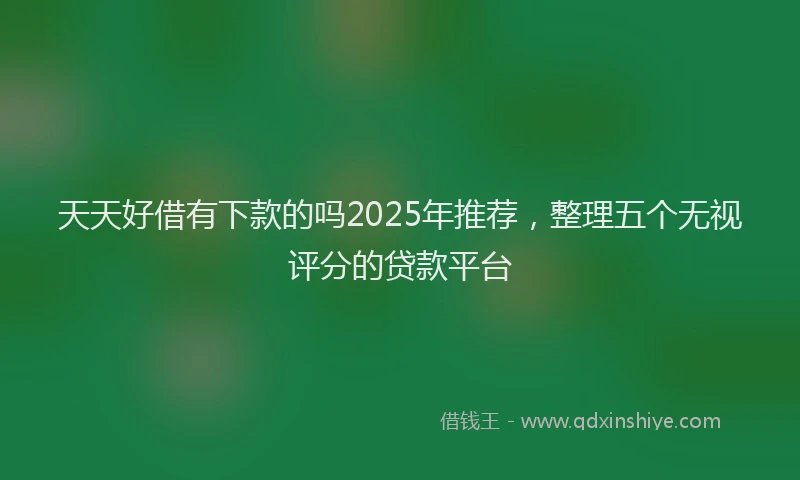天天好借有下款的吗2025年推荐，整理五个无视评分的贷款平台
