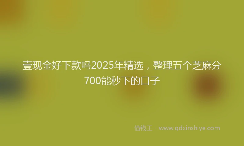 壹现金好下款吗2025年精选，整理五个芝麻分700能秒下的口子