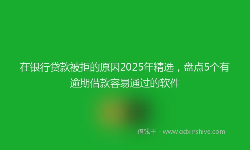 在银行贷款被拒的原因2025年精选，盘点5个有逾期借款容易通过的软件