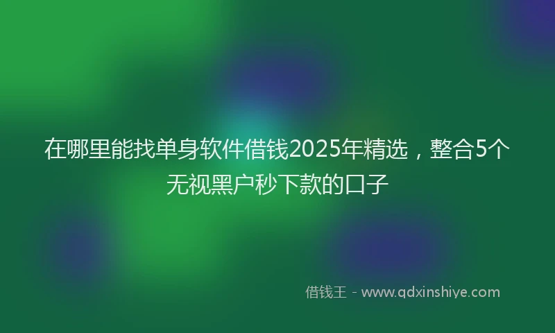 在哪里能找单身软件借钱2025年精选，整合5个无视黑户秒下款的口子