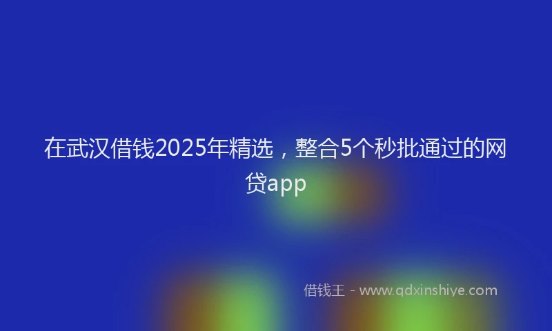 在武汉借钱2025年精选，整合5个秒批通过的网贷app