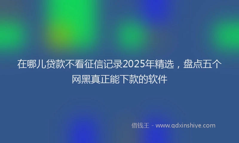 在哪儿贷款不看征信记录2025年精选，盘点五个网黑真正能下款的软件