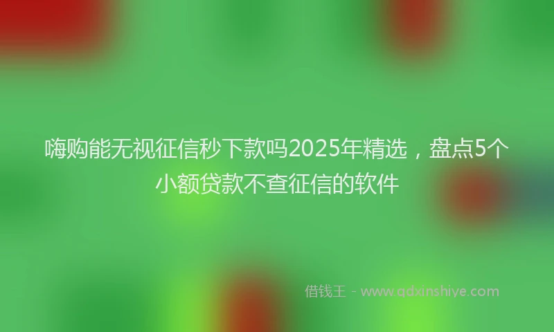 嗨购能无视征信秒下款吗2025年精选，盘点5个小额贷款不查征信的软件