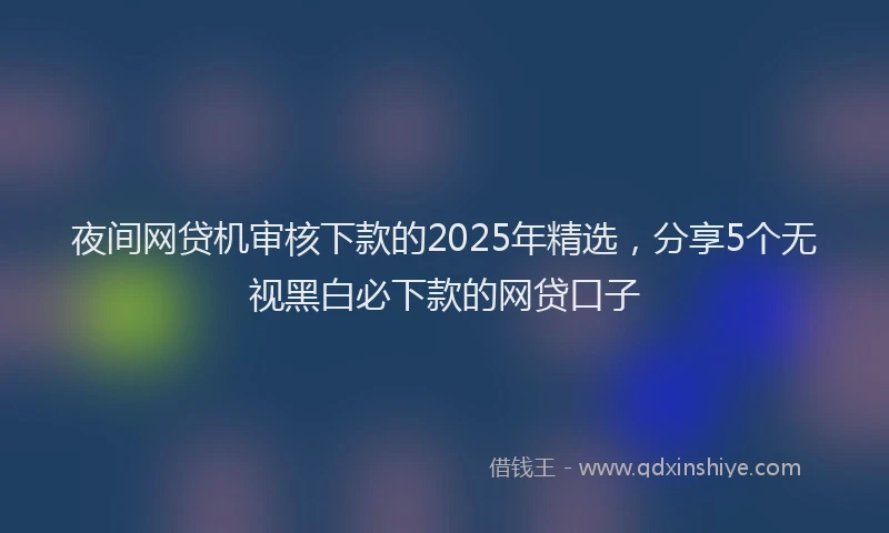 夜间网贷机审核下款的2025年精选，分享5个无视黑白必下款的网贷口子