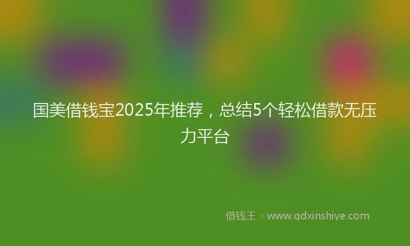 国美借钱宝2025年推荐，总结5个轻松借款无压力平台