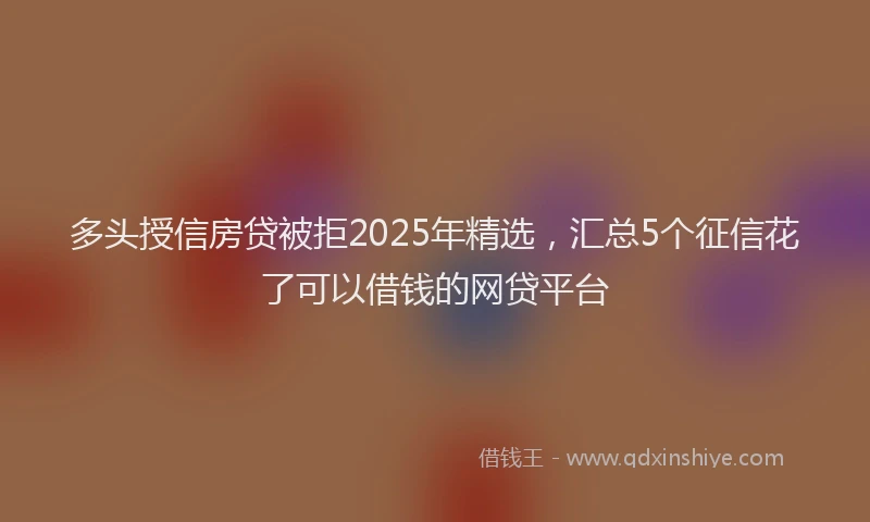 多头授信房贷被拒2025年精选，汇总5个征信花了可以借钱的网贷平台