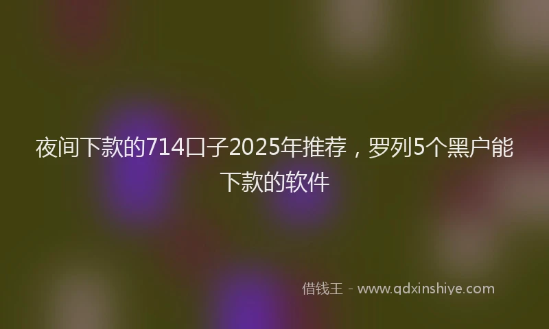 夜间下款的714口子2025年推荐，罗列5个黑户能下款的软件