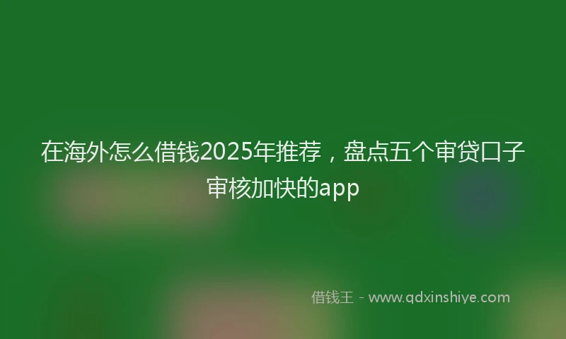在海外怎么借钱2025年推荐，盘点五个审贷口子审核加快的app
