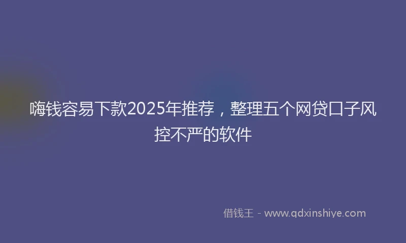 嗨钱容易下款2025年推荐，整理五个网贷口子风控不严的软件