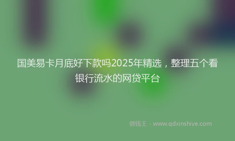 国美易卡月底好下款吗2025年精选，整理五个看银行流水的网贷平台