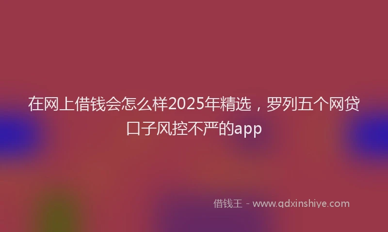 在网上借钱会怎么样2025年精选，罗列五个网贷口子风控不严的app