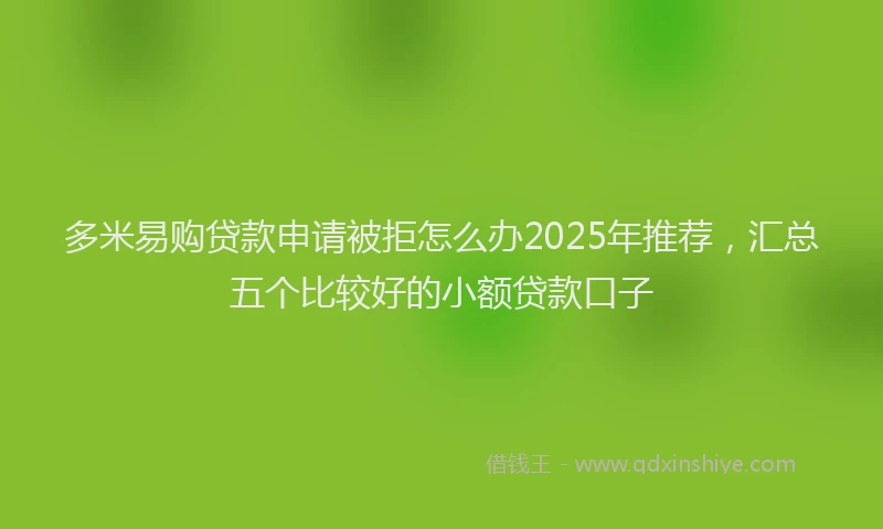 多米易购贷款申请被拒怎么办2025年推荐，汇总五个比较好的小额贷款口子