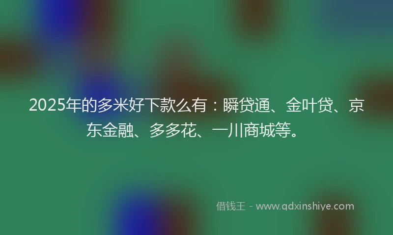 2025年的多米好下款么有：瞬贷通、金叶贷、京东金融、多多花、一川商城等。