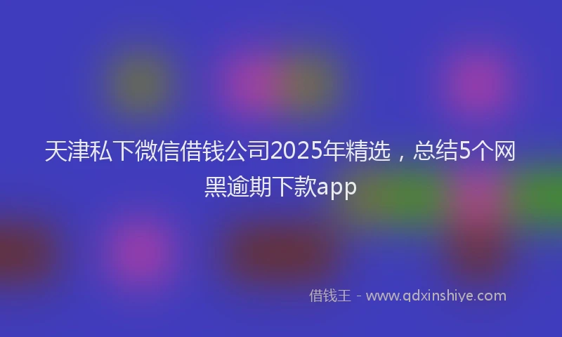 天津私下微信借钱公司2025年精选，总结5个网黑逾期下款app