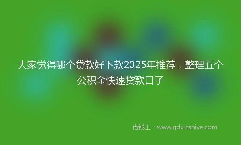 大家觉得哪个贷款好下款2025年推荐，整理五个公积金快速贷款口子