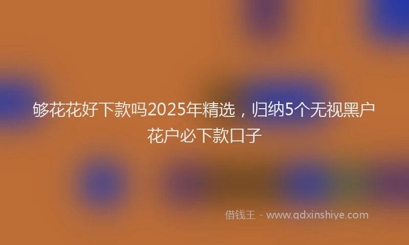 够花花好下款吗2025年精选，归纳5个无视黑户花户必下款口子