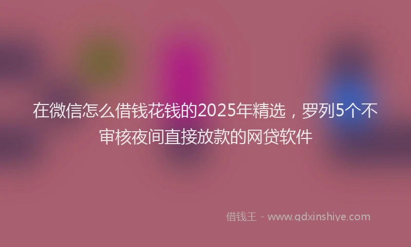 在微信怎么借钱花钱的2025年精选，罗列5个不审核夜间直接放款的网贷软件