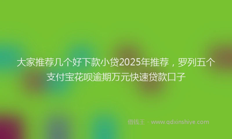 大家推荐几个好下款小贷2025年推荐，罗列五个支付宝花呗逾期万元快速贷款口子