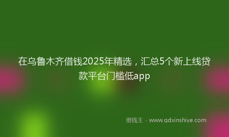 在乌鲁木齐借钱2025年精选，汇总5个新上线贷款平台门槛低app