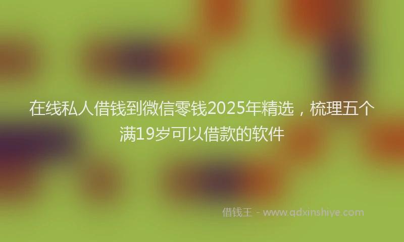 在线私人借钱到微信零钱2025年精选，梳理五个满19岁可以借款的软件