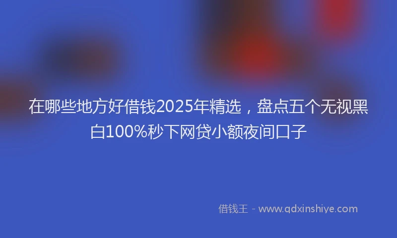 在哪些地方好借钱2025年精选，盘点五个无视黑白100%秒下网贷小额夜间口子