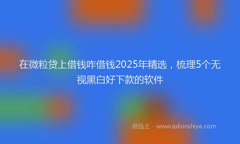 在微粒贷上借钱咋借钱2025年精选，梳理5个无视黑白好下款的软件
