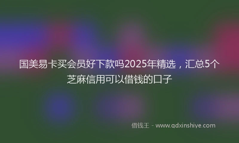 国美易卡买会员好下款吗2025年精选，汇总5个芝麻信用可以借钱的口子