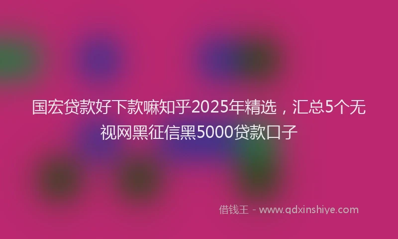 国宏贷款好下款嘛知乎2025年精选，汇总5个无视网黑征信黑5000贷款口子