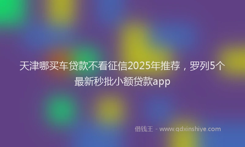 天津哪买车贷款不看征信2025年推荐，罗列5个最新秒批小额贷款app