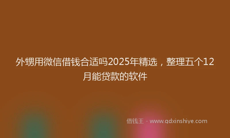 外甥用微信借钱合适吗2025年精选，整理五个12月能贷款的软件