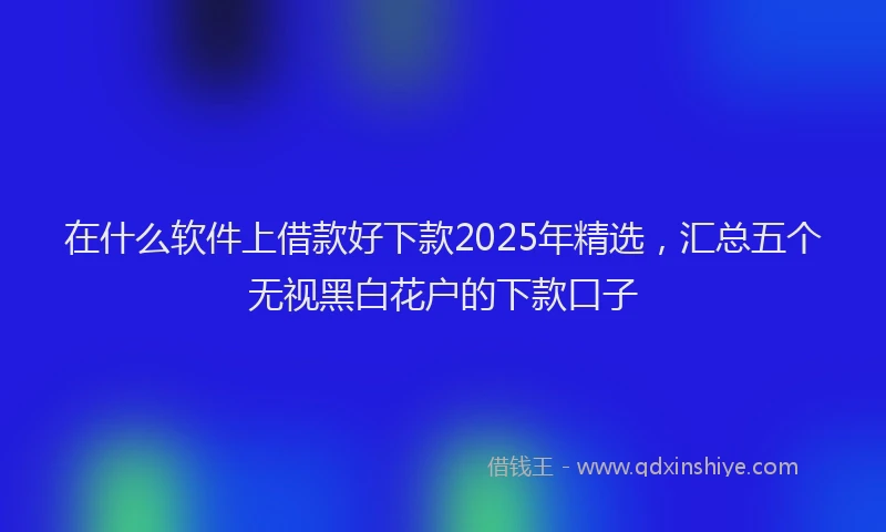 在什么软件上借款好下款2025年精选，汇总五个无视黑白花户的下款口子