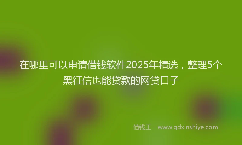 在哪里可以申请借钱软件2025年精选，整理5个黑征信也能贷款的网贷口子