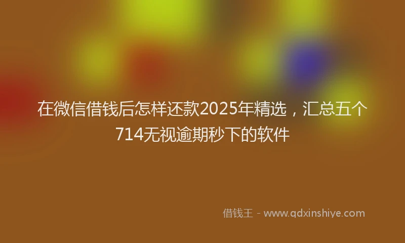 在微信借钱后怎样还款2025年精选,汇总五个714无视逾期秒下的软件