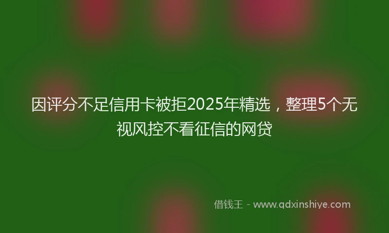 因评分不足信用卡被拒2025年精选，整理5个无视风控不看征信的网贷