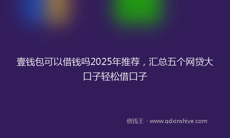 壹钱包可以借钱吗2025年推荐，汇总五个网贷大口子轻松借口子