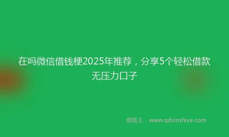 在吗微信借钱梗2025年推荐，分享5个轻松借款无压力口子