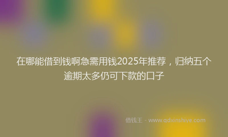 在哪能借到钱啊急需用钱2025年推荐，归纳五个逾期太多仍可下款的口子
