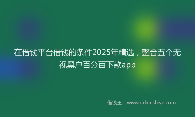 在借钱平台借钱的条件2025年精选，整合五个无视黑户百分百下款app